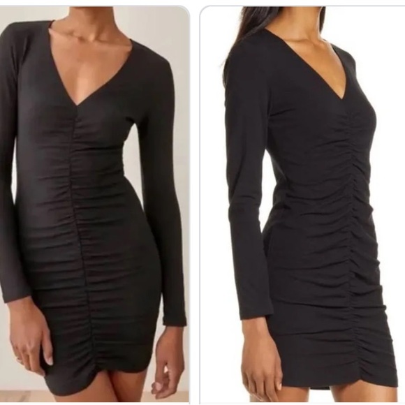 REFORMATION Front Ruched Mini Dress - Picture 2 of 7